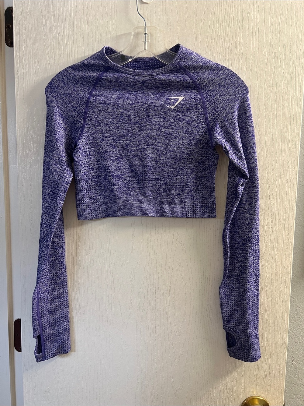 Gymshark Purple Seamless Cropped Long-Sleeve Top